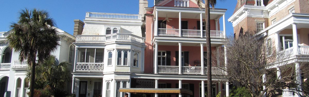 Charleston historic district street of preserved homes