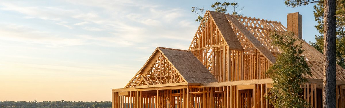 Wood-framed new construction home overlooking Lowcountry marsh near Charleston SC